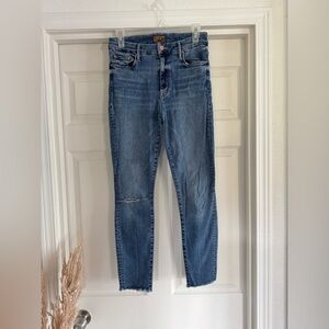 Mother Ankle Fray Jeans, Size 28, Blue